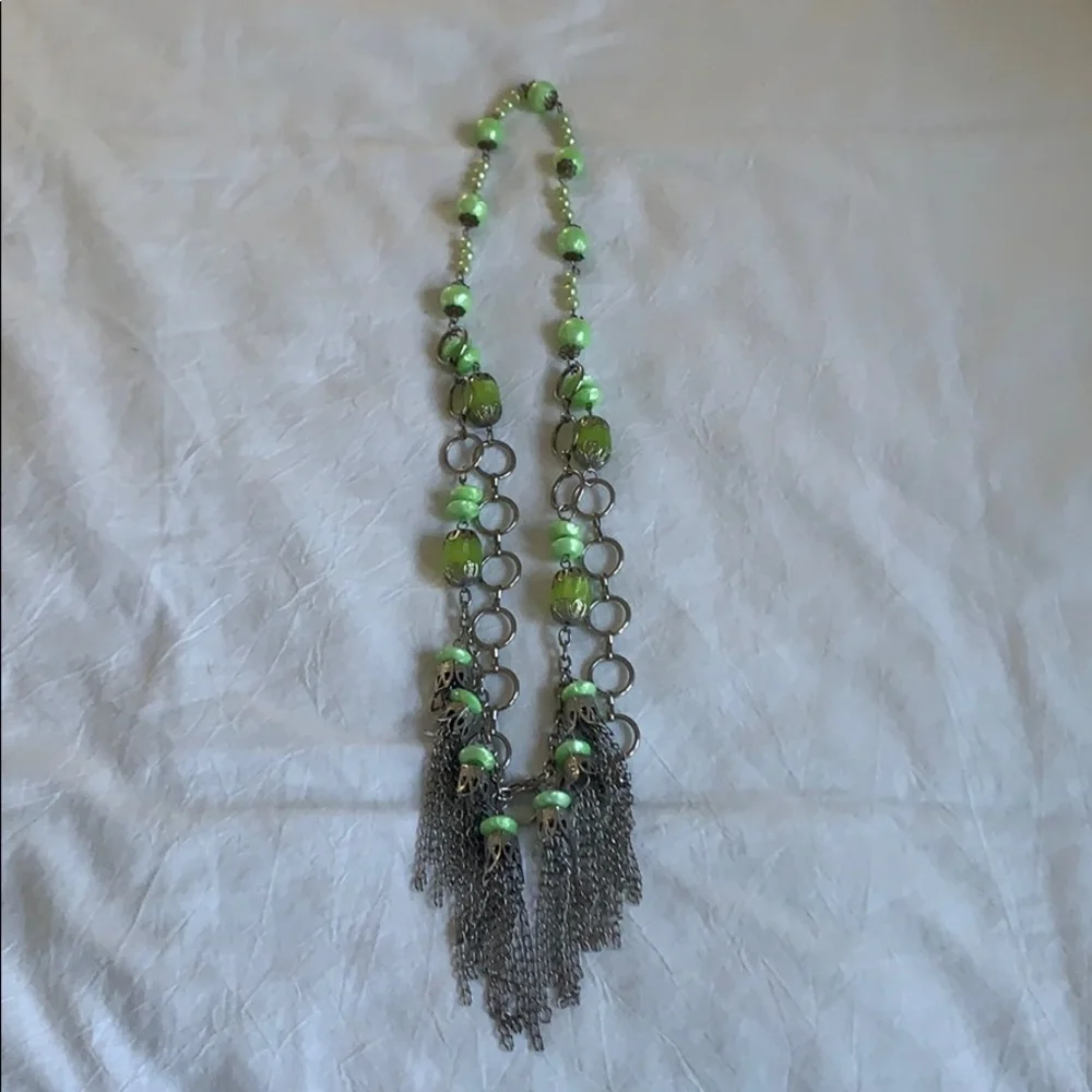 Vintage green and silver necklace